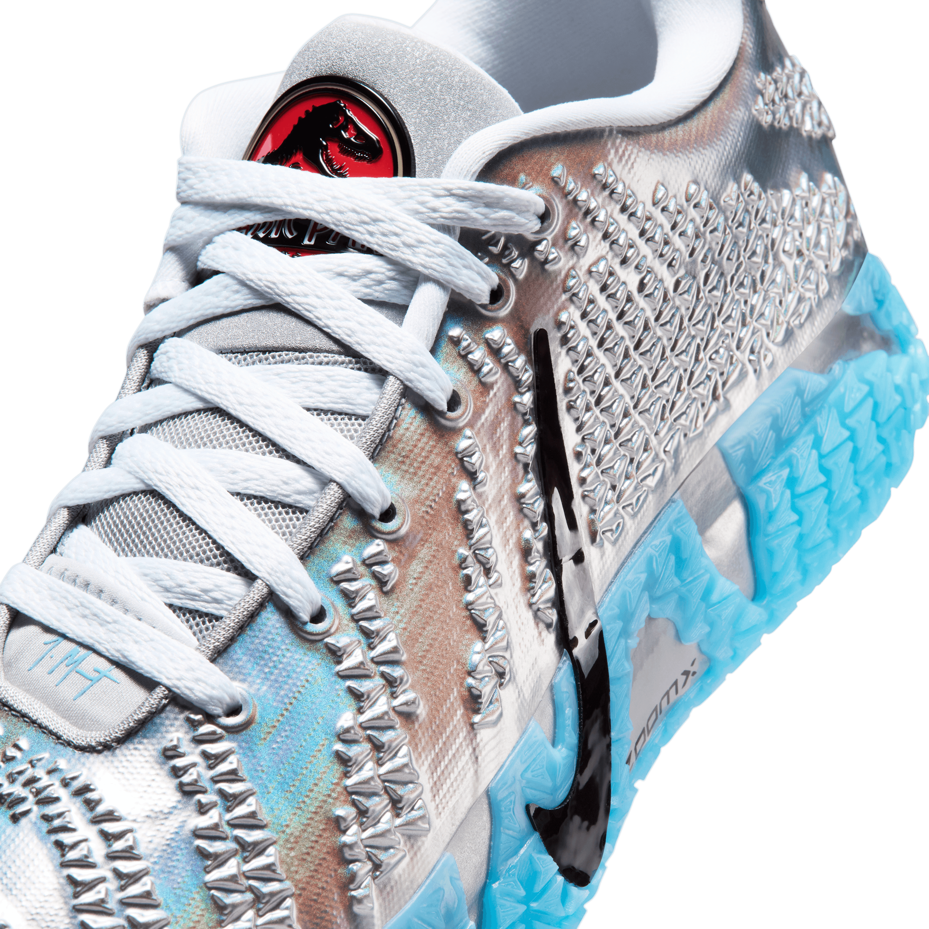The Third Jurassic Park x Nike Ja 3 Colorway is Caged in Shiny Silver