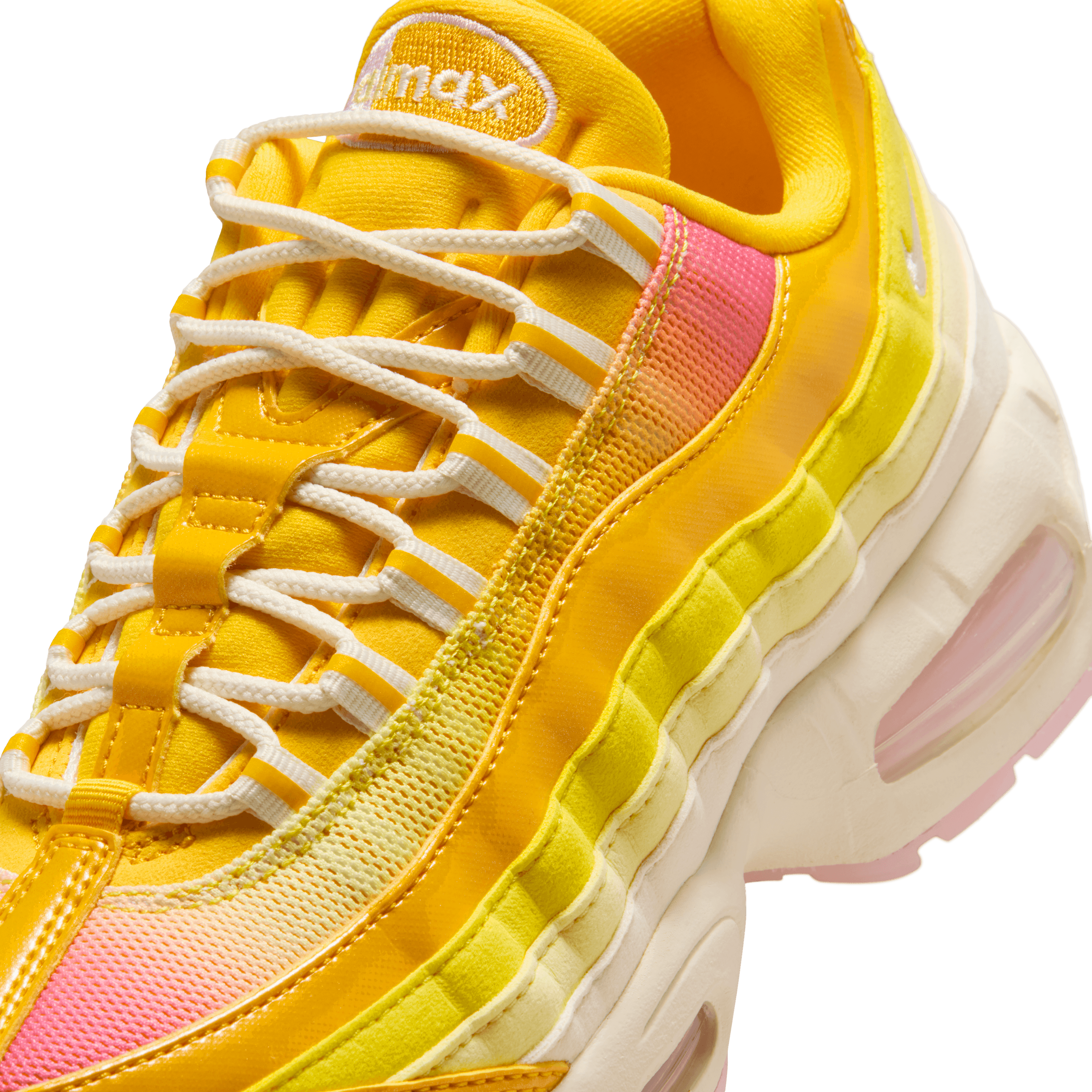 This Women's Exclusive Air Max 95 is a Yellow and Pink Sunshine