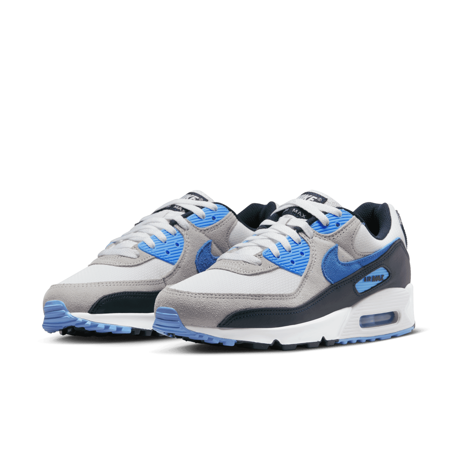 Nike air max 90 white/obsidian-armory blue-black best sale