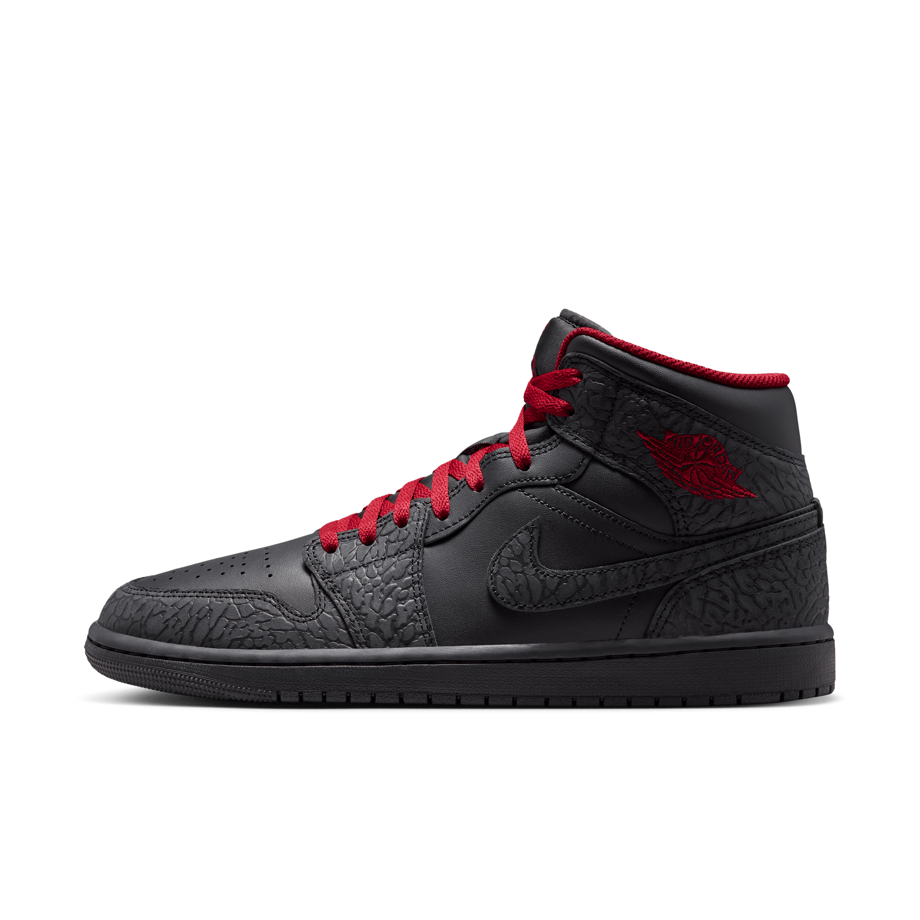 Air Jordan 1 Mid SE Elephant Print Black Tough Red - IX3527-010