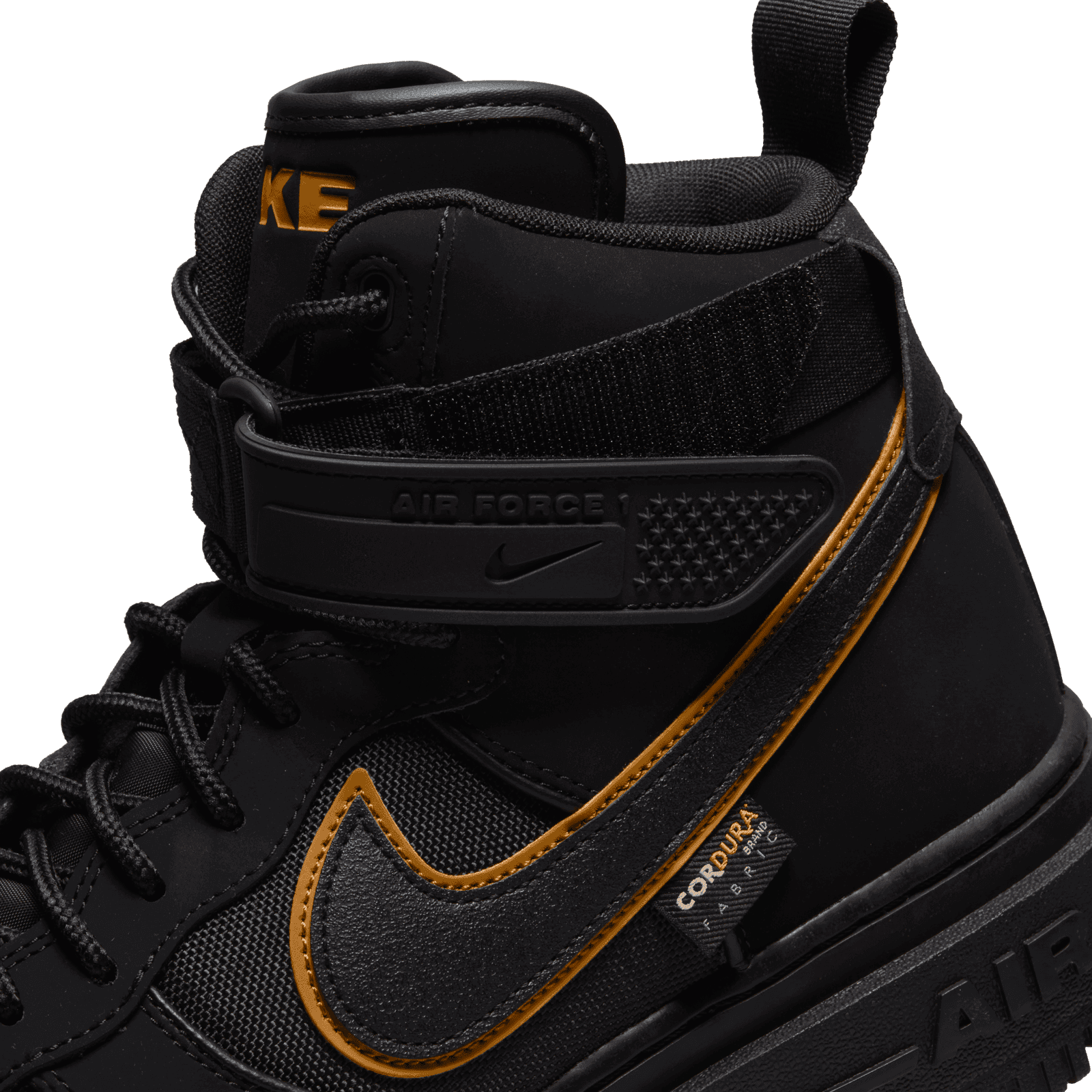 nike air force 1 high black gold