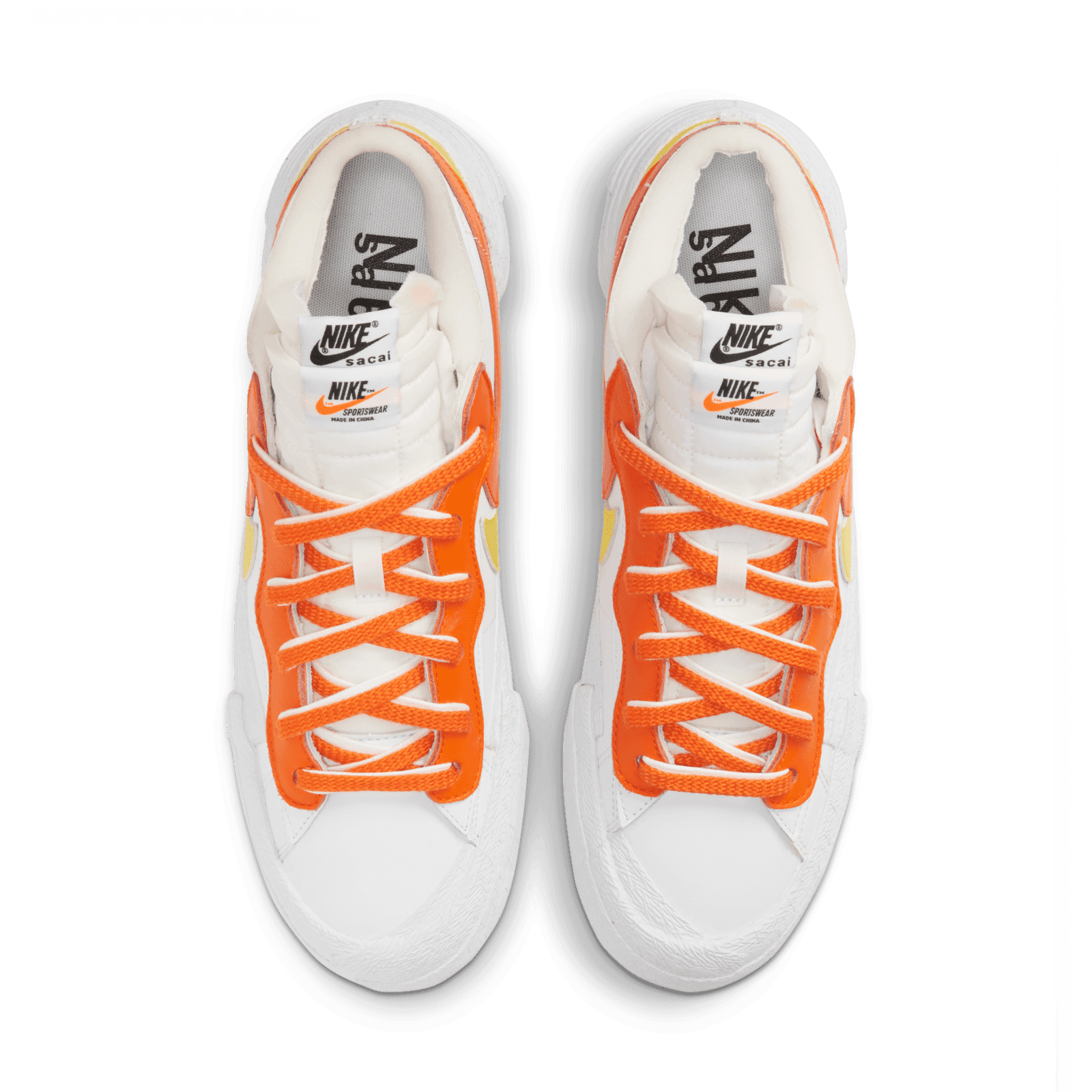 sacai white magma orange