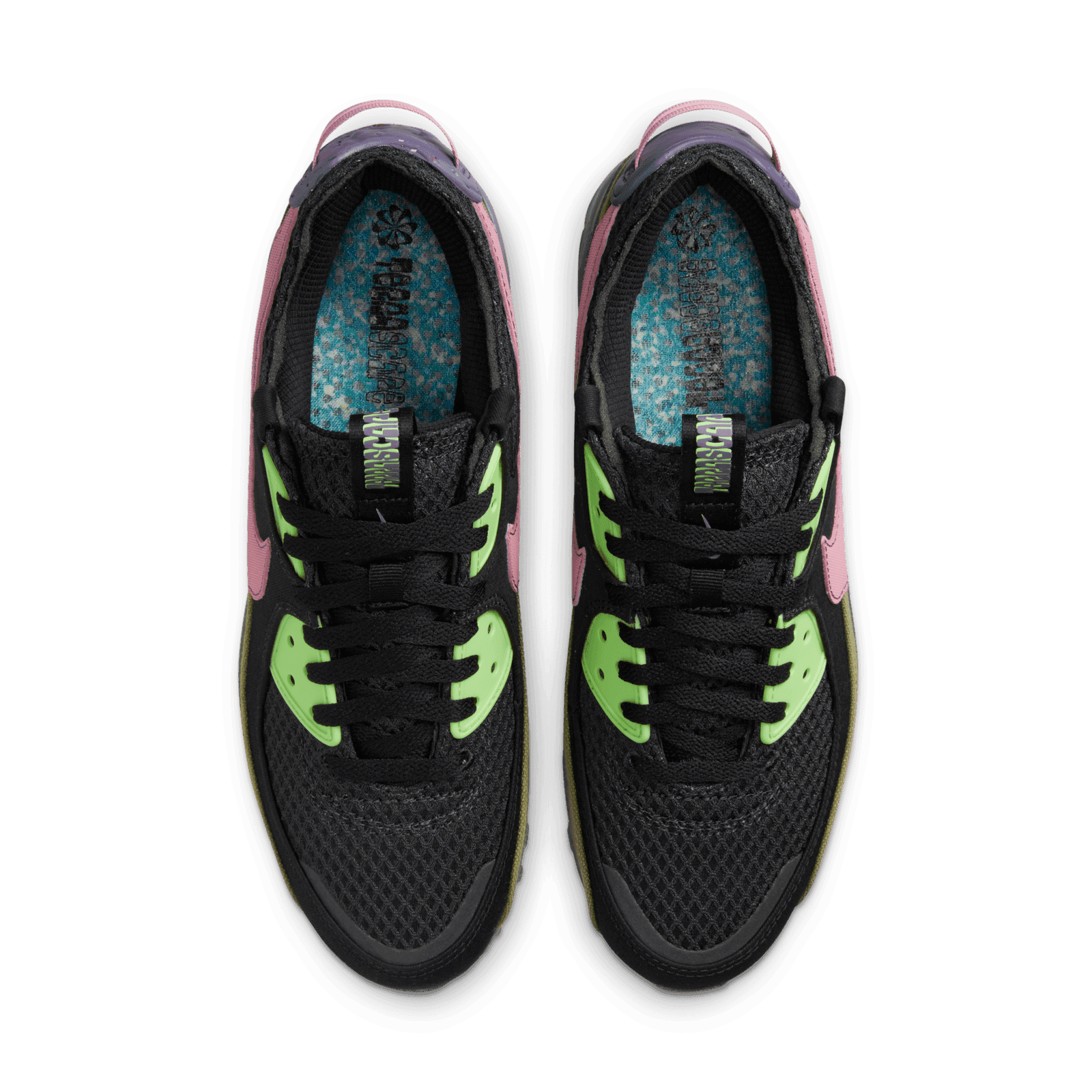 black pink and green air max