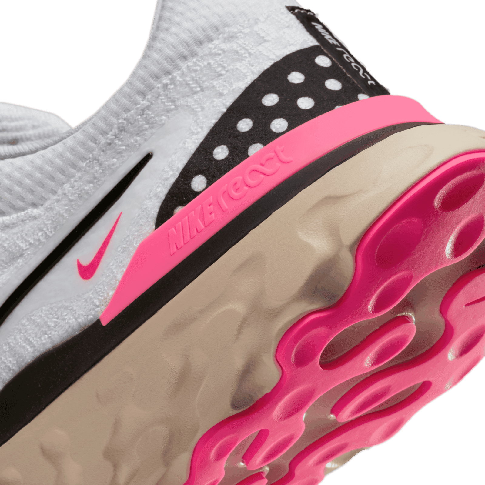 Nike React Infinity Run FlyKnit 3 White Pink Black Shoes Mens 11 DH5392-101 Nike Running Shoe React Infinity Run FK 3 - White/Black  main image 2
