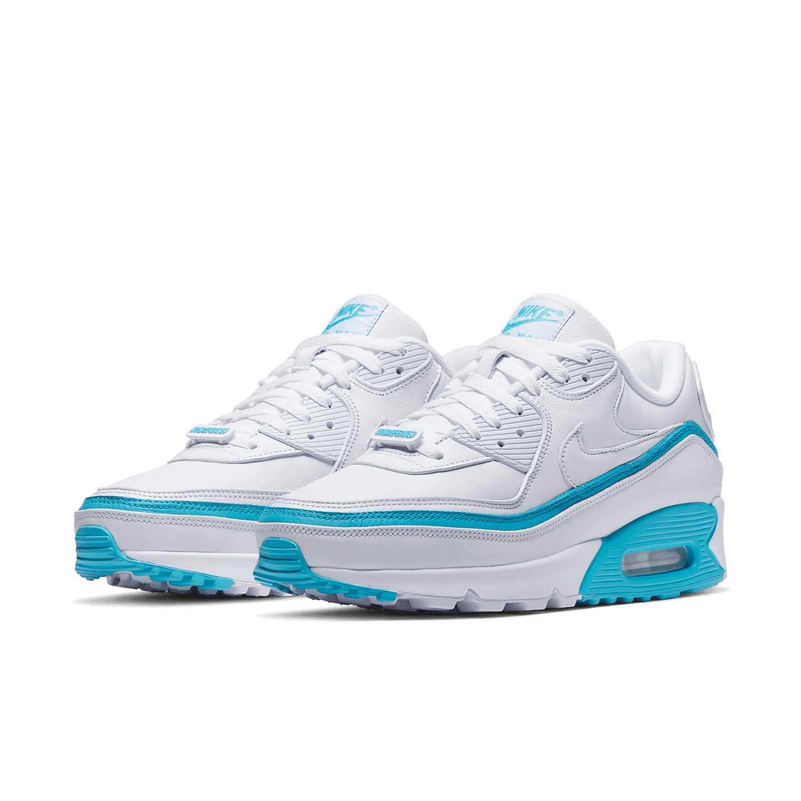 NEW Nike Air Max 90 x Undefeated Men\'s Size 9‎ White Blue Fury Shoes CJ7197-102 Undefeated X Nike Air Max 90 Nike Undefeated X Air Max 90  main image 3