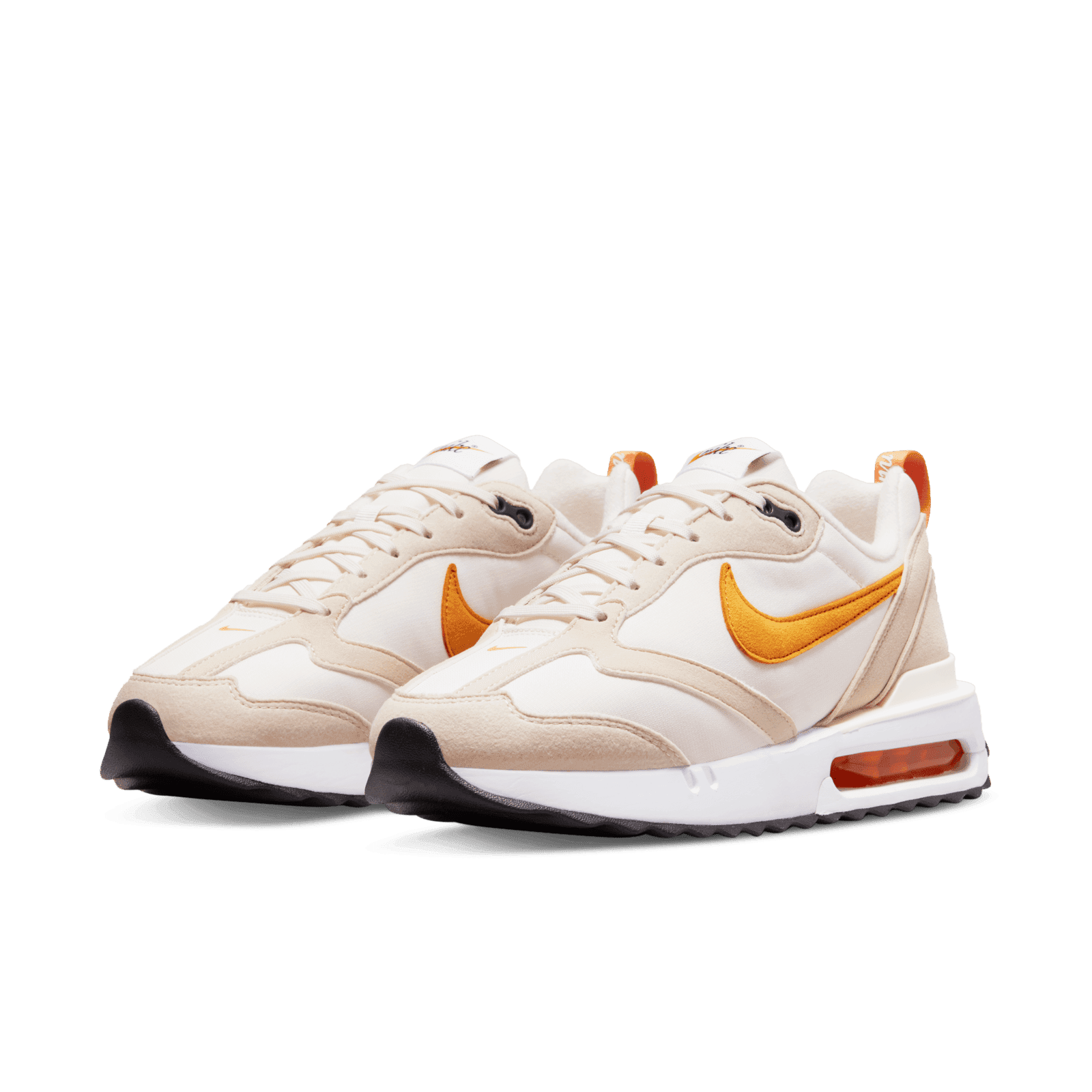 Nike Air Max Dawn sneakers in a grey and white colorway with an orange logo. Nike™ Air Max Dawn  main image 3