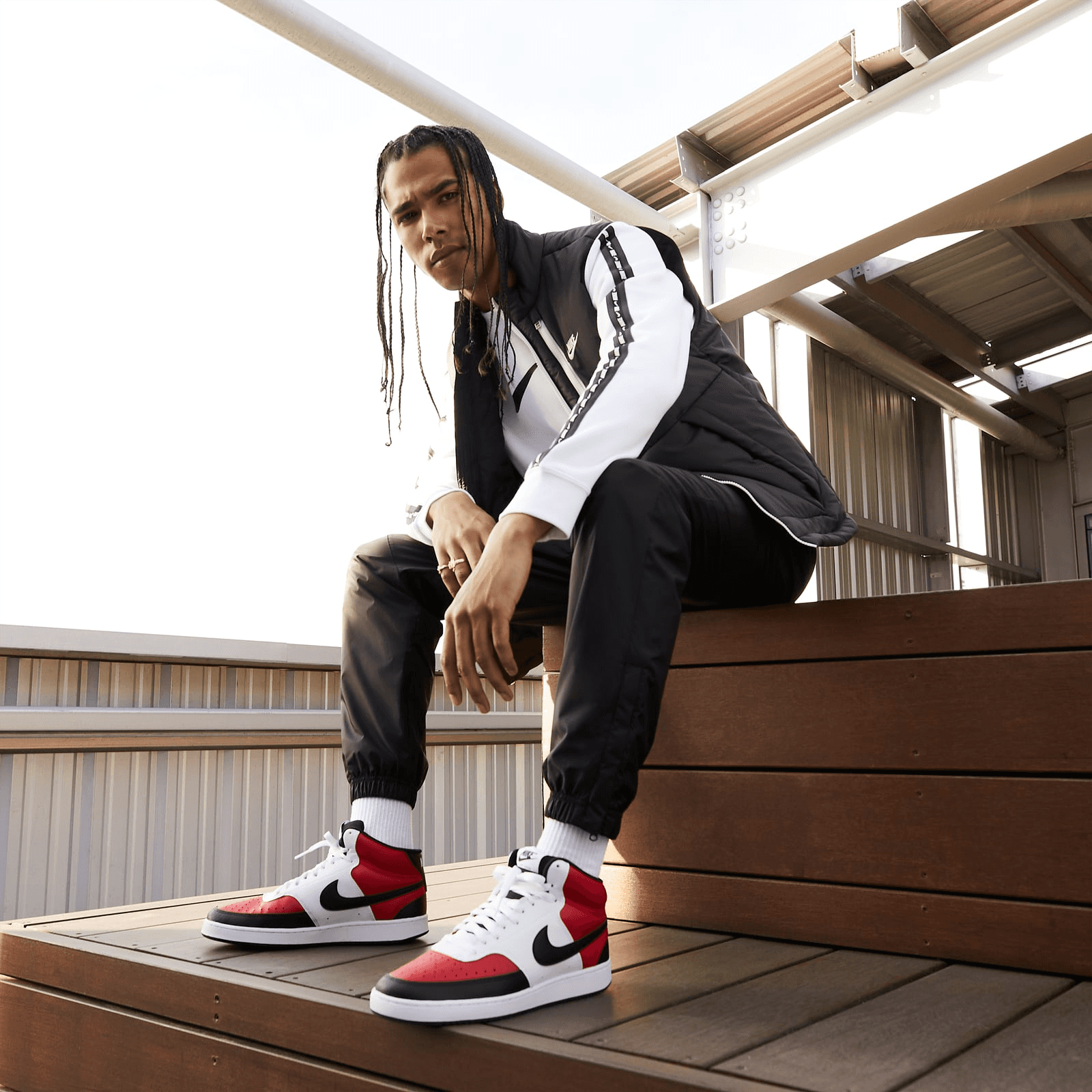 Nike Court Vision Mid: Red and Black Colorway NIKE Court Vision Mid DM1186 600 - Shiekh main image 2