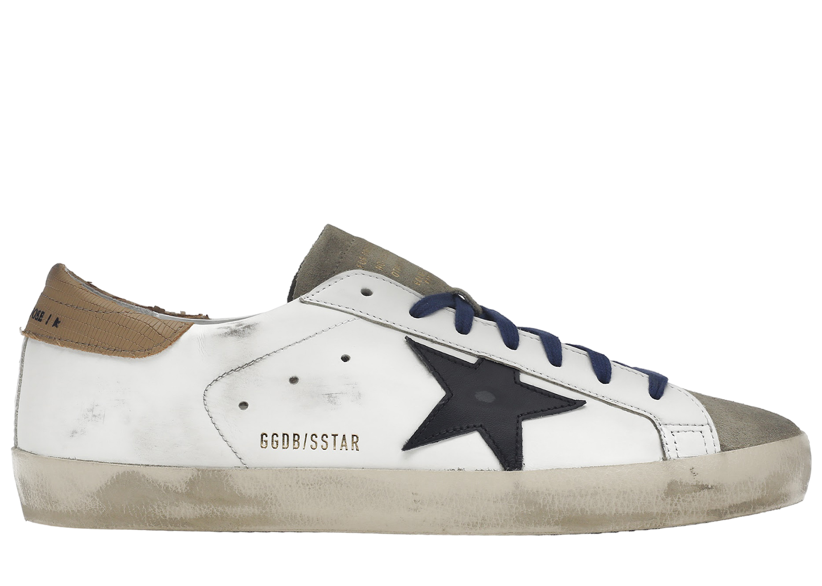 GOLDEN  スハスタ スニカ GWF00106F001258 10539 Women's Stardan in ecru nappa leather with gold glitter star