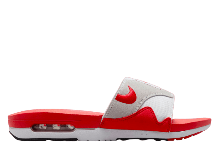 NIKE★AIR MAX 1 SLIDE★スライド サンダル★WHITE/GREY/RED NIKE☆AIR MAX 1 SLIDE☆スライド サンダル☆WHITE/GREY/RED