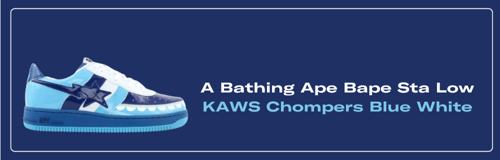 A Bathing Ape Bape Sta Low KAWS Chompers Blue White - FS-029 629