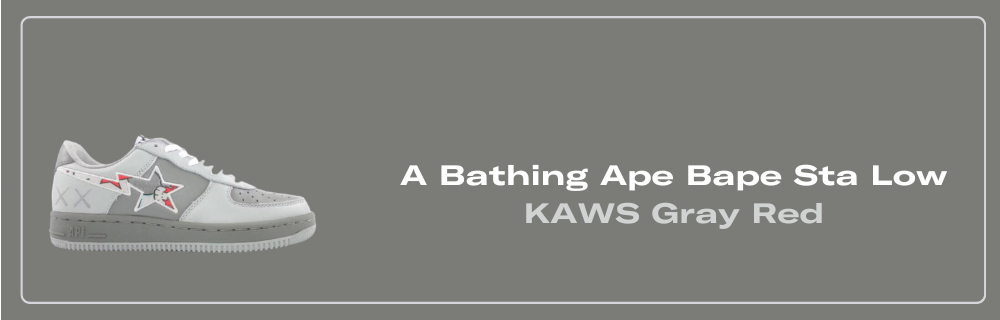 A Bathing Ape Bape Sta Low KAWS Gray Red - FS-001 447 A Bathing Ape Bape Sta Low KAWS Gray Red - FS-001 447