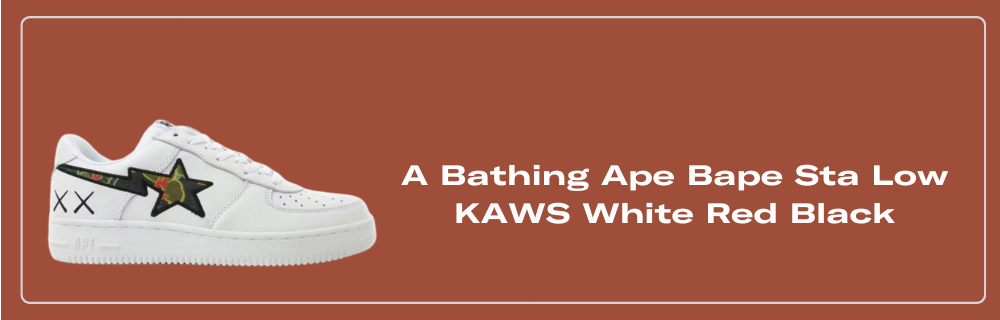 A Bathing Ape Bape Sta Low KAWS White Red Black - FS-001 421