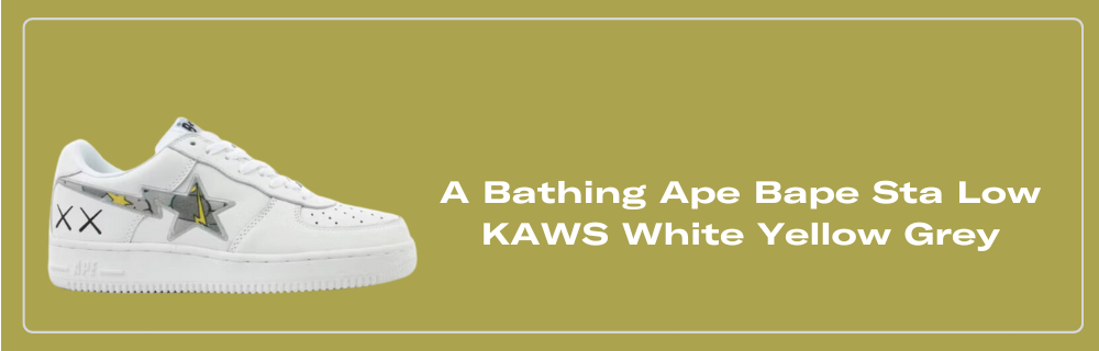 APE BAPE kaws sta スニーカー nike force 1 28 A Bathing Ape Bape Sta Low KAWS White Green - FS-001 540