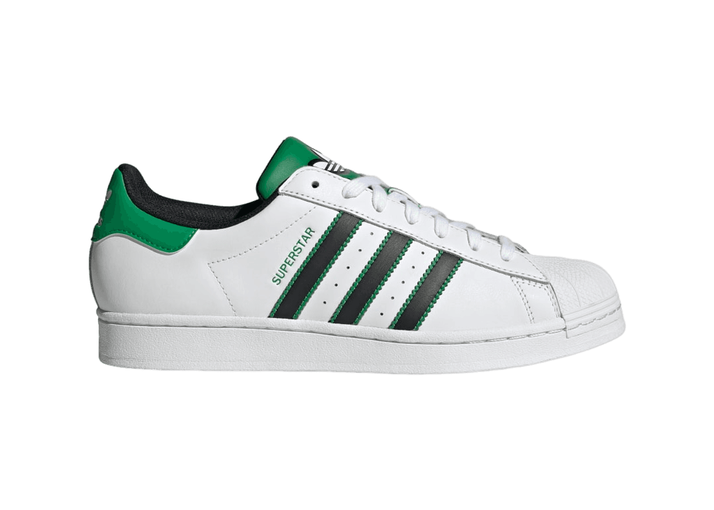 Adidas superstar black green best sale