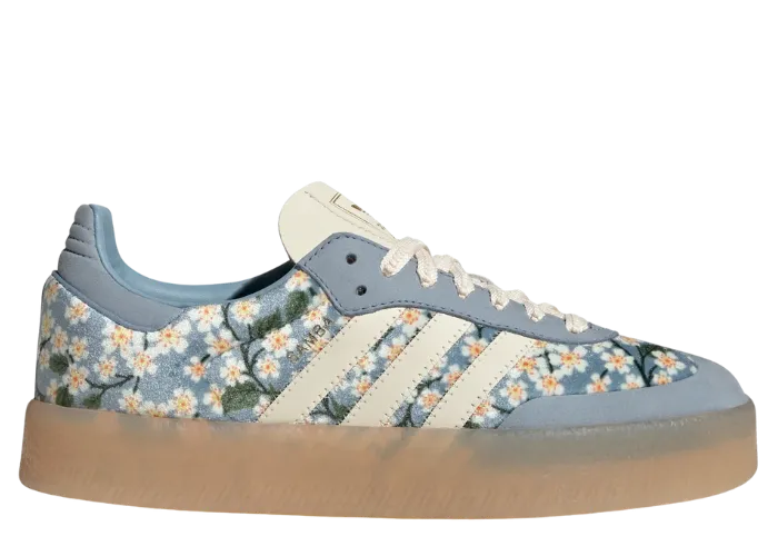 adidas Sambae Liberty London Floral Embroidery Blue Cream White (W)