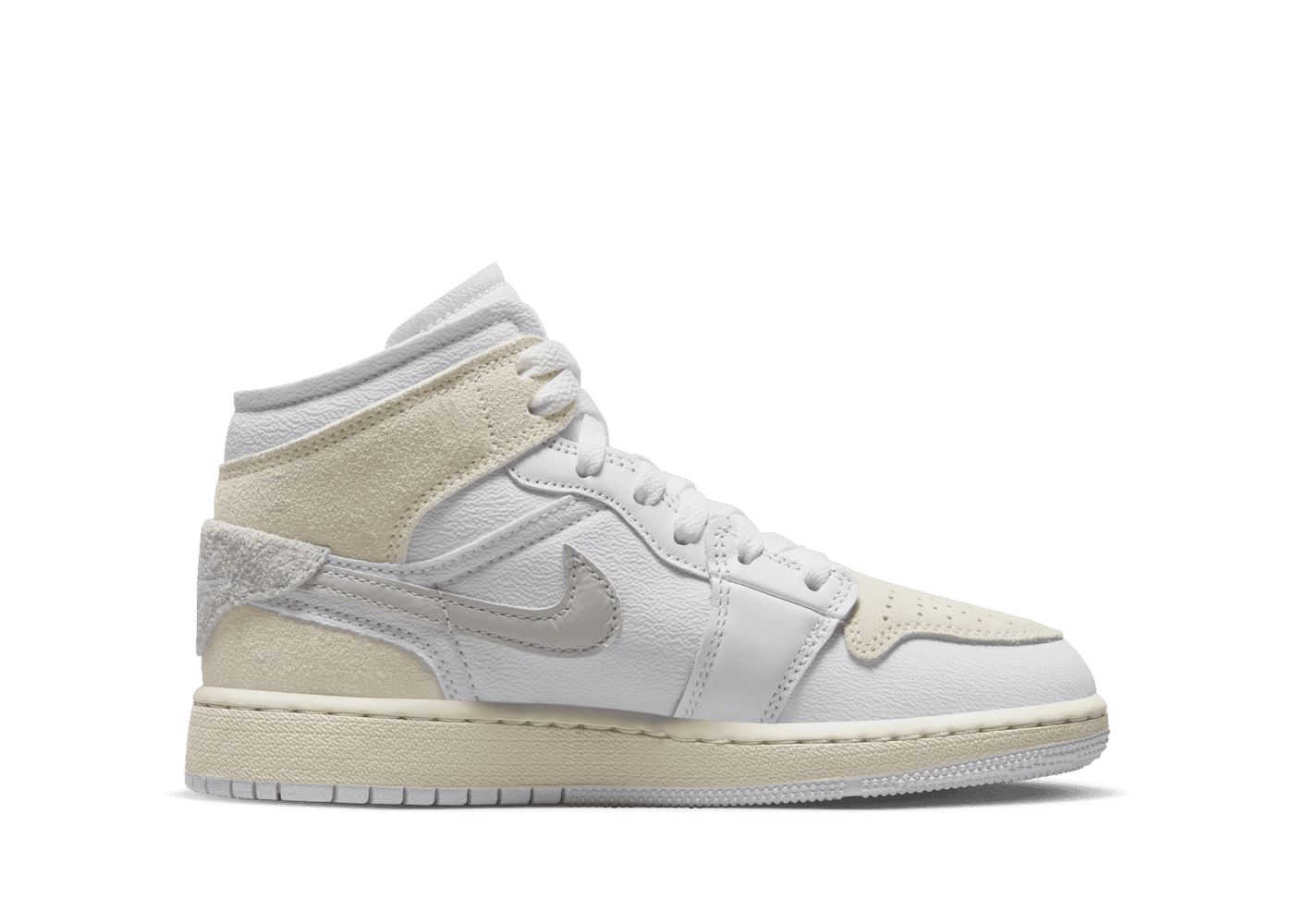 Air Jordan 1 Mid SE ホワイト/ブラウン 高トップ The Air Jordan 1 Mid SE Craft White Light Orewood Brown Was