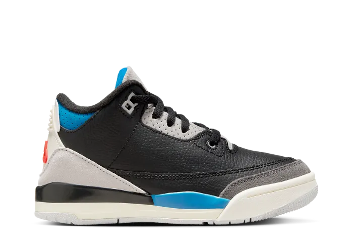 Air Jordan 3 Retro Rare Air Black Military Blue (PS)