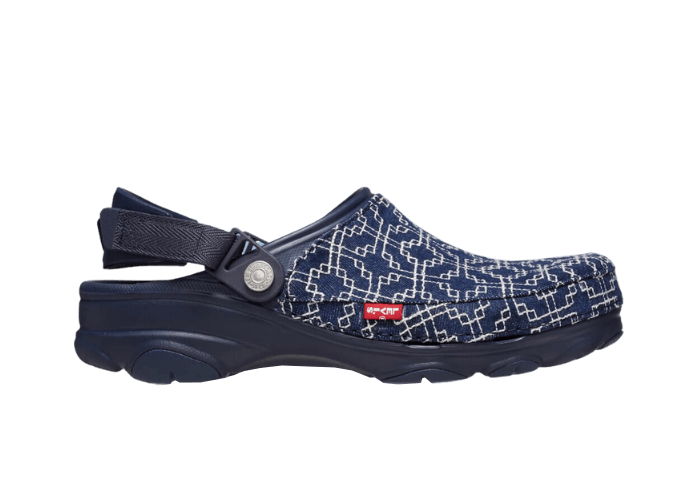 Crocs All-Terrain Clog Levi's Sashiko Denim Navy Raffles and