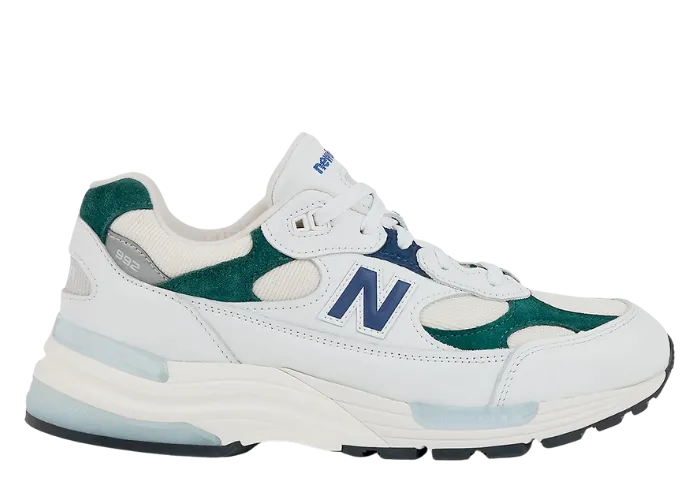 New Balance 992 Made in USA White Marsh Green