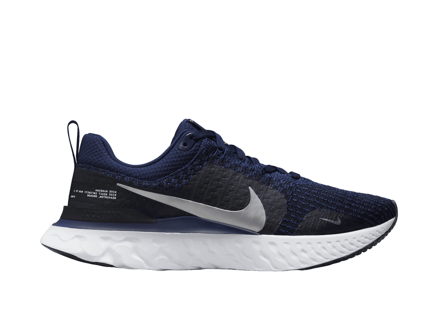 Nike React Infinity Run Flyknit 3 College Navy Metallic Silver DZ3014 401 Release Info