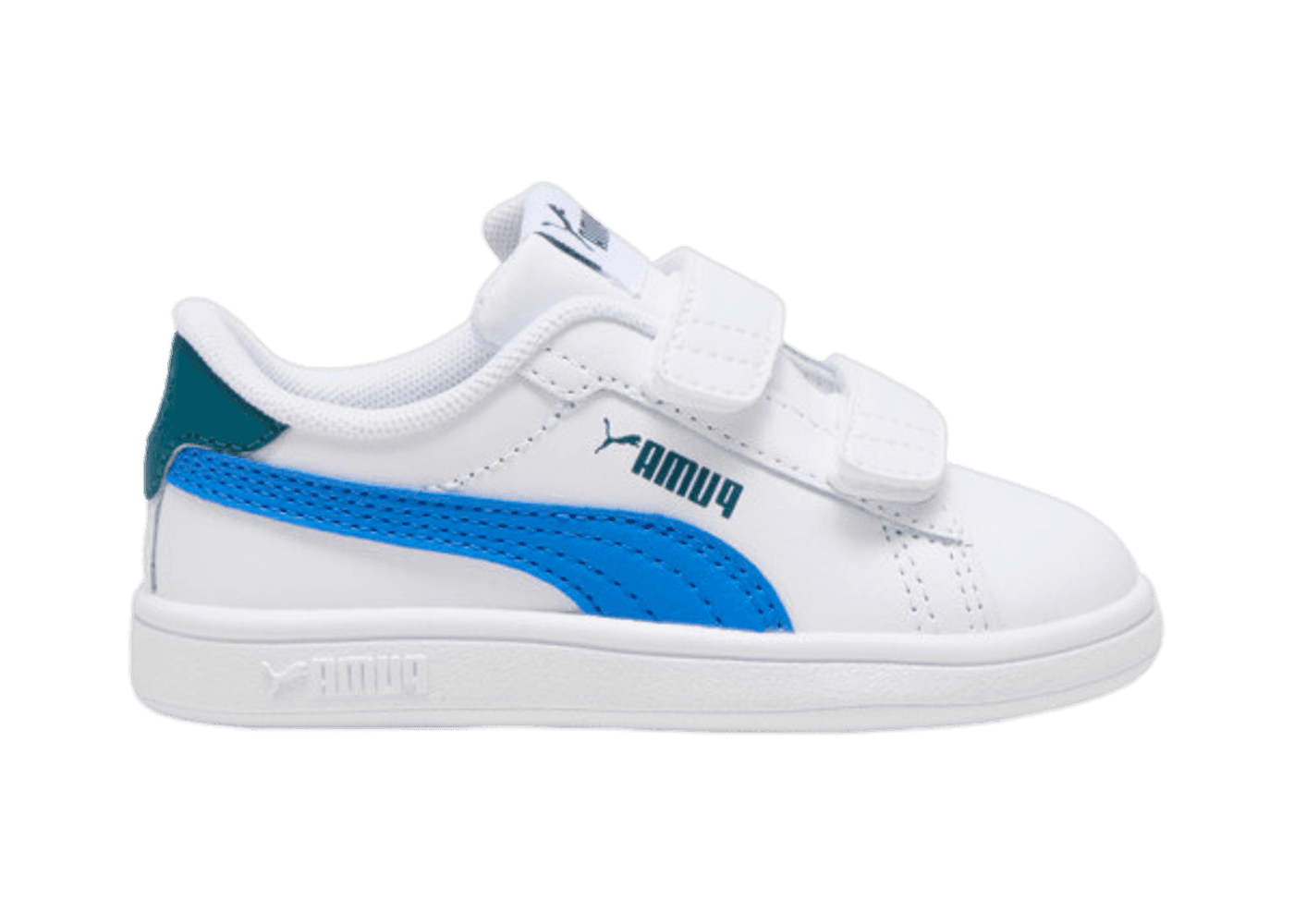 PUMA Smash 3.0 Leather V Toddlers' Sneakers in White/Hyperlink Blue ...