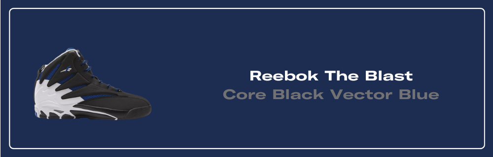 The Reebok The Blast is Back in Core Black Vector Blue
